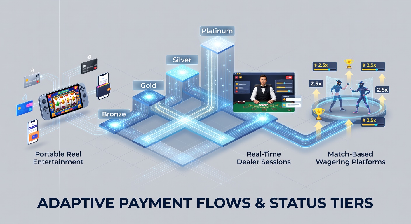 Adaptive payment flows in mobile casino environments showing instant transactions across slots and live games