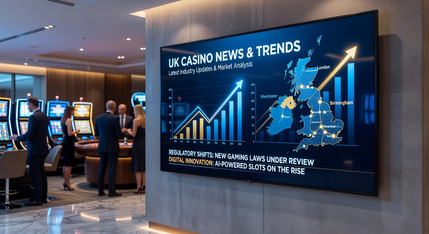 A graphic showing UK casino operators facing regulatory pressures with rising tax icons and compliance checklists