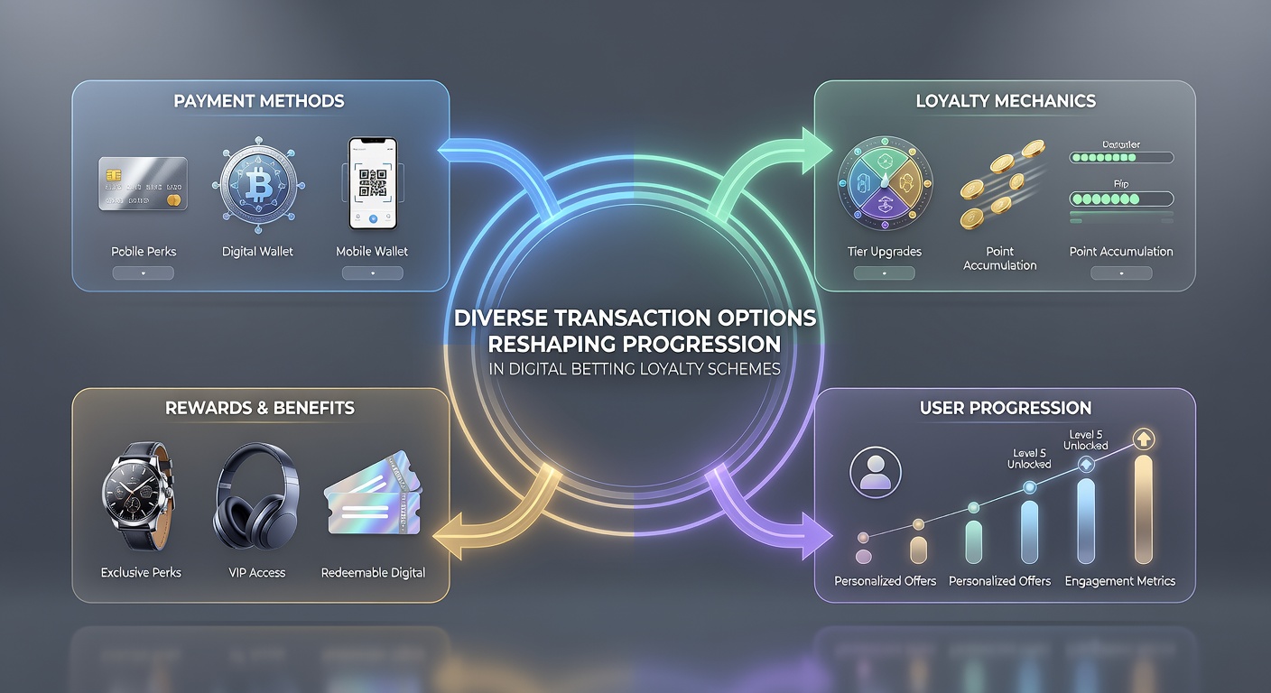 Infographic displaying transaction flows from various payment types into loyalty reward tiers