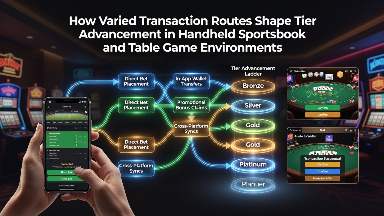 Close-up of tablet screen showing loyalty tier progress with transaction history in a live table game app