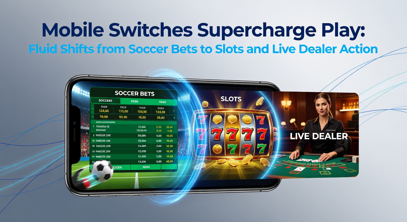 Smartphone displaying a seamless switch from a live soccer betting interface to a vibrant slot machine game, highlighting fluid mobile transitions in gambling apps